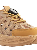 Khaki Synthetic Leather Rotating Button Closure Sneakers For Kids-Unisex (TC-L9966-KHA)