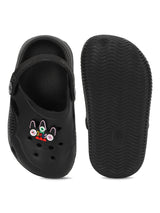 Black Stylish Slip-On Clogs For Kids-Unisex (TC-LCLOG1-BLK)