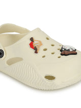 Cream Stylish Slip-On Clogs For Kids-Unisex (TC-LCLOG1-CRM)