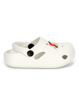 White Stylish Slip-On Clogs For Kids-Unisex (TC-LCLOG1-WHT)
