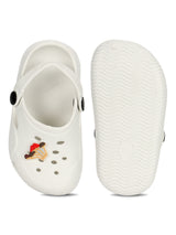 White Stylish Slip-On Clogs For Kids-Unisex (TC-LCLOG1-WHT)