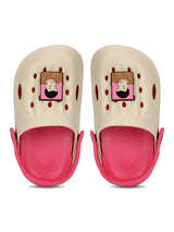 Beige Pink Stylish Slip-On Clogs For Kids-Unisex (TC-LCLOG2-BEIGPNK)