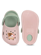 Pink Green Stylish Slip-On Clogs For Kids-Unisex (TC-LCLOG2-PNKGRN)