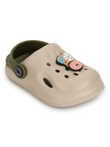 Sand Green Stylish Slip-On Clogs For Kids-Unisex (TC-LCLOG2-SNDGRN)