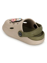 Sand Green Stylish Slip-On Clogs For Kids-Unisex (TC-LCLOG2-SNDGRN)