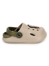 Sand Green Stylish Slip-On Clogs For Kids-Unisex (TC-LCLOG2-SNDGRN)
