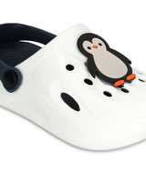White Blue Stylish Slip-On Clogs For Kids-Unisex (TC-LCLOG2-WHTBLU)