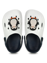 White Blue Stylish Slip-On Clogs For Kids-Unisex (TC-LCLOG2-WHTBLU)