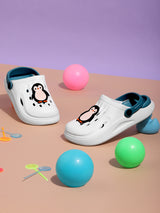 White Navy Stylish Slip-On Clogs For Kids-Unisex (TC-LCLOG2-WHTNVY)