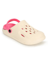 Beige Pink Stylish Slip-On Clogs For Kids-Unisex (TC-LCLOG3-BEIGPNK)
