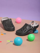 Grey Stylish Slip-On Clogs For Kids-Unisex (TC-LCLOG3-GRY)