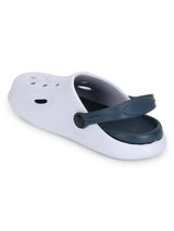 White Blue Stylish Slip-On Clogs For Kids-Unisex (TC-LCLOG3-WHTBLU)