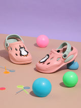 Pink Green Stylish Slip-On Clogs For Kids-Unisex (TC-LCLOG4-PNKGRN)