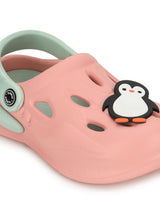 Pink Green Stylish Slip-On Clogs For Kids-Unisex (TC-LCLOG4-PNKGRN)