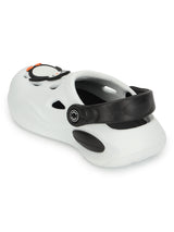 White Black Stylish Slip-On Clogs For Kids-Unisex (TC-LCLOG4-WHTBLK)