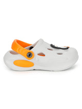 White Orange Stylish Slip-On Clogs For Kids-Unisex (TC-LCLOG4-WHTORG)