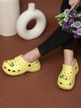 Lime Yellow Stylish Slip-On Clogs For Women (TC-LCLOG5-LIME)