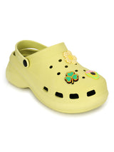 Lime Yellow Stylish Slip-On Clogs For Women (TC-LCLOG5-LIME)