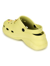 Lime Yellow Stylish Slip-On Clogs For Women (TC-LCLOG5-LIME)