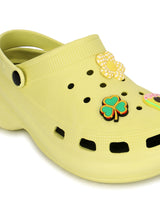 Lime Yellow Stylish Slip-On Clogs For Women (TC-LCLOG5-LIME)