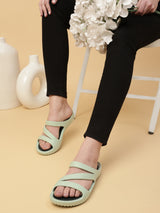 Green Stylish Slip-On Flats For Women (TC-LFLAT1-GRN)