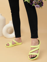 Lime Yellow Stylish Slip-On Flats For Women (TC-LFLAT1-LIME)