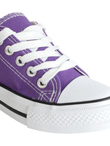 Purple Canvas Top Design And Durable Sole Lace-Up Sneakers For Kids-Unisex (TC-LKCAN3-PUR)