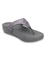 Grey PU Glitter Comfort Flats (TC-LLE-9162-GRY)