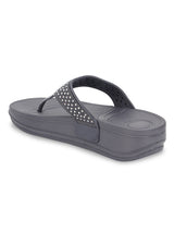 Grey PU Diamant�� Comfort Flats (TC-LLE-9163-GRY)