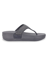 Grey PU Diamant�� Comfort Flats (TC-LLE-9163-GRY)