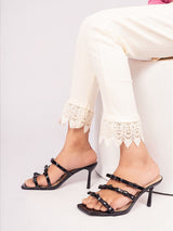 Black Patent Leather Stiletto Sandals with Bows (TC-M4518-24-BLK)