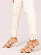 Light Gold Patent Leather Stiletto Sandals with Bows (TC-M4518-24-LGLD)