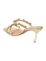 Light Gold Patent Leather Stiletto Sandals with Bows (TC-M4518-24-LGLD)