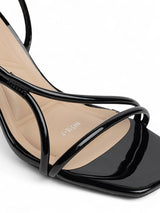 Black Patent Leather Stiletto Heel Sandals (TC-M4518-7-BLK)