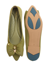 Olive Green Synthetic Leather Flat Ballerina (TC-MD-2710-OLI)
