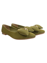 Olive Green Synthetic Leather Flat Ballerina (TC-MD-2710-OLI)