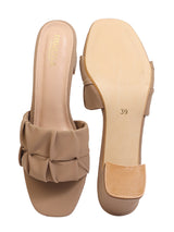Beige Synthetic Leather Block Heel Sandals (TC-MD-703-BEIG)