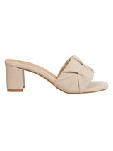 Cream Synthetic Leather Block Heel Sandals (TC-MD-703-CRM)
