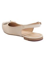 Cream Synthetic Leather Buckle Stylish Flats (TC-MD-707-CRM)