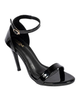Black Patent Leather Open Toe Stiletto Sandals (TC-MD108-BLK)