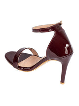 Burgundy Patent Leather Open Toe Stiletto Sandals (TC-MD108-BUR)