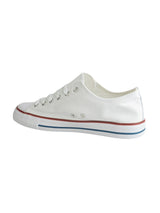 White Canvas Top Design And Durable Sole Lace Up Sneakers For Men (TC-MENCAN1-WHT)