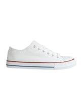 White Canvas Top Design And Durable Sole Lace Up Sneakers For Men (TC-MENCAN1-WHT)