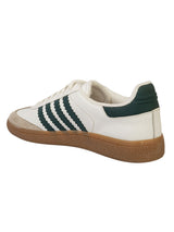 Beige Green Leather Low Ankle Stylish Sneakers For Men (TC-MENSAM1-BEIGRN)
