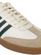 Beige Green Leather Low Ankle Stylish Sneakers For Men (TC-MENSAM1-BEIGRN)