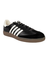 Black White Leather Low Ankle Stylish Sneakers For Men (TC-MENSAM1-BLKWHT)