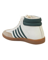 Beige Green Leather High Ankle Stylish Sneakers For Men (TC-MENSAMH1-BEIGRN)