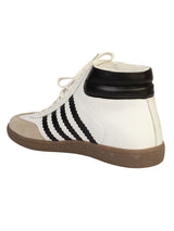 White Black Leather High Ankle Stylish Sneakers For Men (TC-MENSAMH1-WHTBLK)