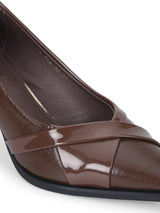 Brown PU Stylish Stiletto Heel Pumps (TC-ML057-BRO)
