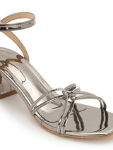 Pewter PU Stylish Buckle Block Sandals (TC-NK-002-PEW)